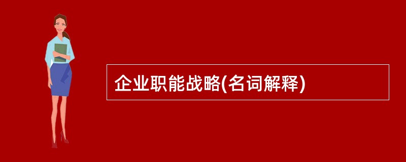 企业职能战略(名词解释)