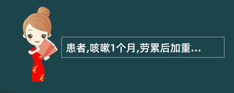 患者,咳嗽1个月,劳累后加重,咳吐黏痰,胸脘痞闷,胃纳减少,舌苔腻,脉濡滑.治疗