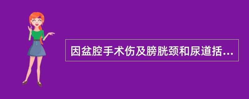 因盆腔手术伤及膀胱颈和尿道括约肌，术后患者出现的尿失禁类型为