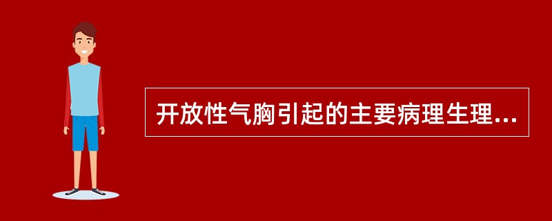 开放性气胸引起的主要病理生理改变是A、伤侧肺萎陷B、急性肺水肿C、胸膜肺休克D、