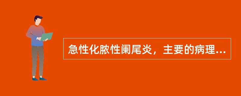 急性化脓性阑尾炎，主要的病理改变是指A、炎症限于阑尾黏膜下层B、炎症艰于阑尾黏膜