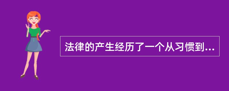 法律的产生经历了一个从习惯到习惯法再到成文法的发展过程。 ( )