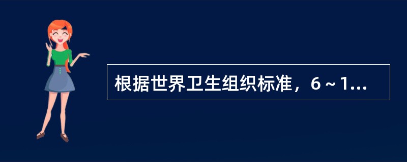 根据世界卫生组织标准，6～14岁小儿贫血的定义是血红蛋白数值低于A、140g£¯