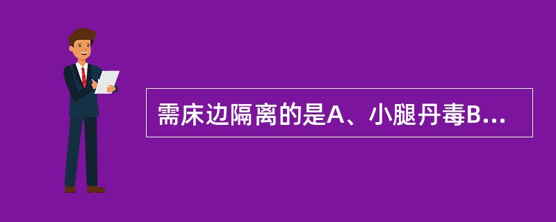 需床边隔离的是A、小腿丹毒B、唇痈C、甲沟炎D、淋巴结炎E、背部脓肿