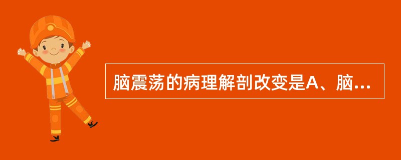 脑震荡的病理解剖改变是A、脑挫伤B、无明显的器质性改变C、脑组织明显水肿D、脑组