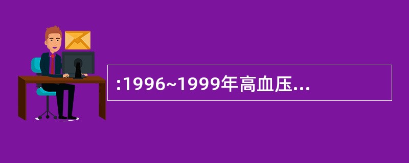 :1996~1999年高血压发病人数是乙肝发病人数增长速度的多少倍?( )。