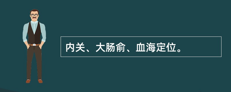 内关、大肠俞、血海定位。