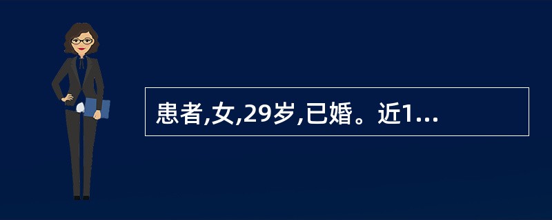 患者,女,29岁,已婚。近1年月经后期量少,现已停经7个月,伴五心烦热,潮热颧红