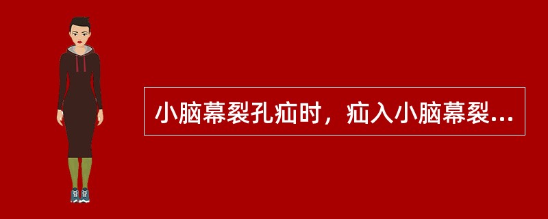 小脑幕裂孔疝时，疝入小脑幕裂孔的组织是A、额叶内侧B、颞叶钩回C、顶下小叶D、枕