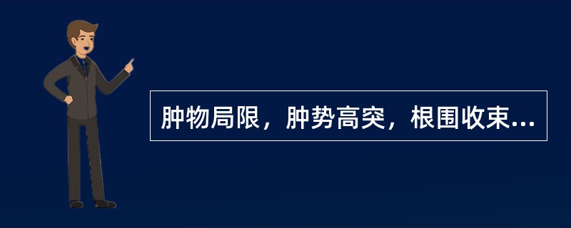 肿物局限，肿势高突，根围收束为A、实证B、阴证C、虚证D、寒证E、热证