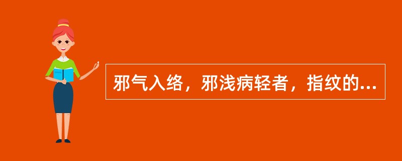 邪气入络，邪浅病轻者，指纹的表现是