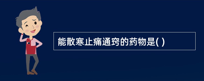 能散寒止痛通窍的药物是( )