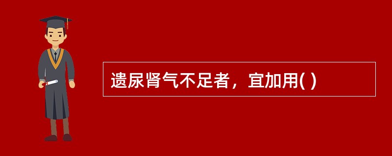 遗尿肾气不足者，宜加用( )