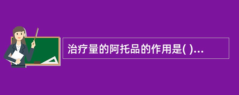 治疗量的阿托品的作用是( )A、腺体分泌增加B、胃肠平滑肌松弛C、瞳孔散大，眼内