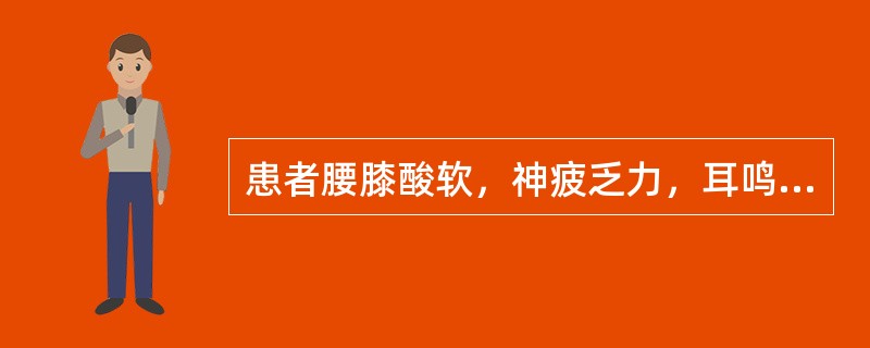 患者腰膝酸软，神疲乏力，耳鸣失聪，小便，尿后余沥不尽，滑精、早泄，舌淡，苔白，脉