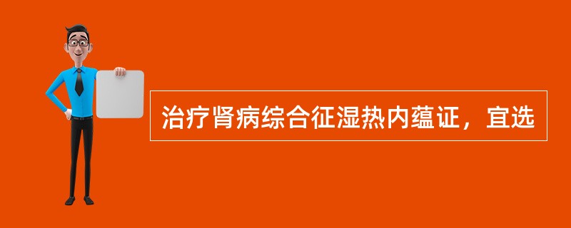 治疗肾病综合征湿热内蕴证，宜选