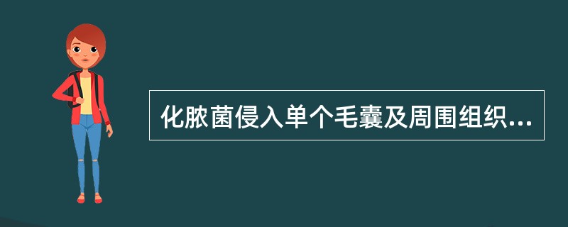 化脓菌侵入单个毛囊及周围组织引起的急性化脓性炎症属