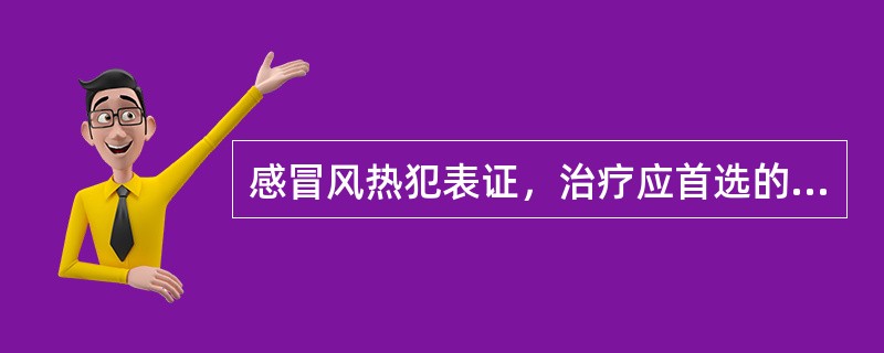 感冒风热犯表证，治疗应首选的方剂是