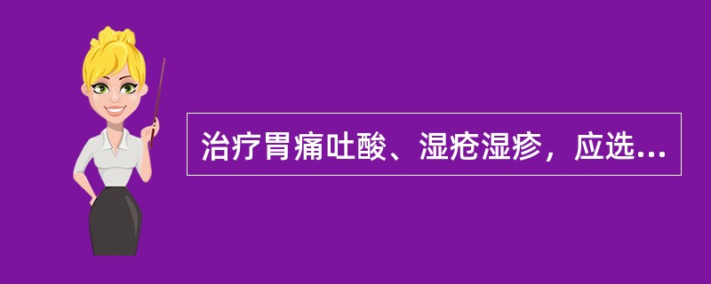 治疗胃痛吐酸、湿疮湿疹，应选用的药物是( )