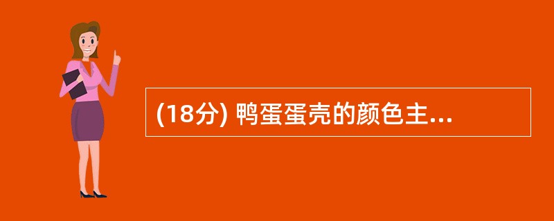 (18分) 鸭蛋蛋壳的颜色主要有青色和白色两种。金定鸭产青色蛋,康贝尔鸭产白色蛋