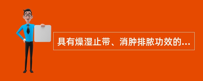 具有燥湿止带、消肿排脓功效的药物是( )A、乌贼骨B、白蔹C、白芷D、苍术E、白