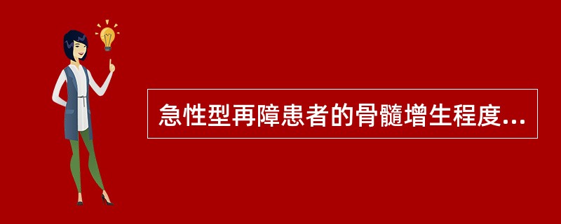 急性型再障患者的骨髓增生程度是( )A、极度活跃B、明显活跃C、活跃D、减低E、