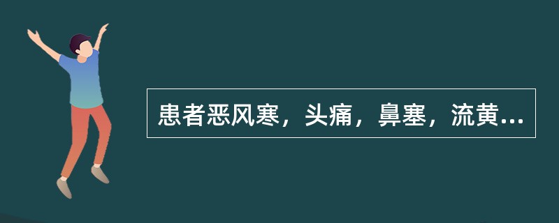 患者恶风寒，头痛，鼻塞，流黄浊涕，咽痛，喜冷饮，咳吐黄痰，舌苔薄微黄，舌尖红，脉