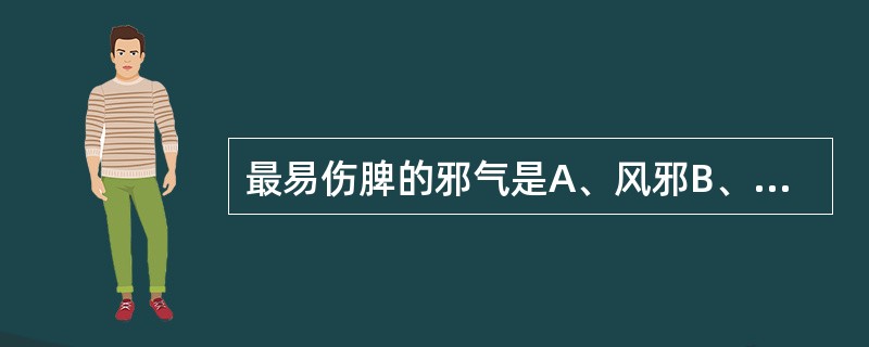 最易伤脾的邪气是A、风邪B、寒邪C、暑邪D、湿邪E、燥邪