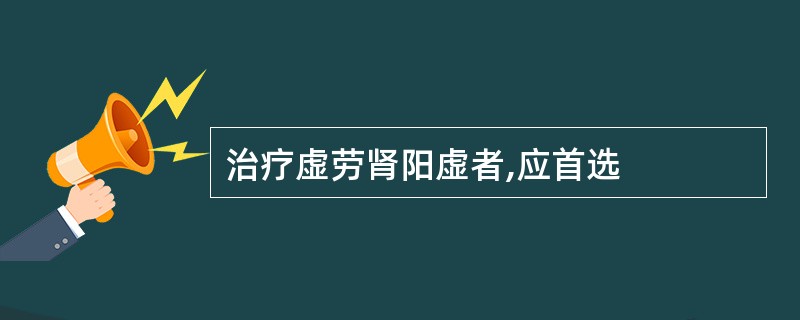 治疗虚劳肾阳虚者,应首选