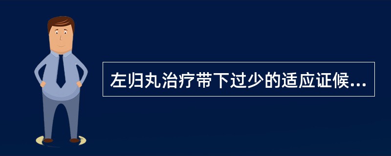 左归丸治疗带下过少的适应证候是A、血枯瘀阻证B、血枯风燥证C、气虚血瘀证D、肾阴