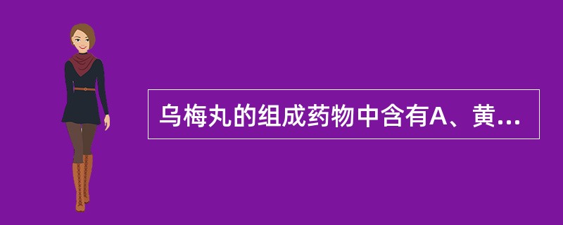 乌梅丸的组成药物中含有A、黄芪、黄连B、黄芩、黄连C、黄连、黄柏D、黄芪、黄柏E