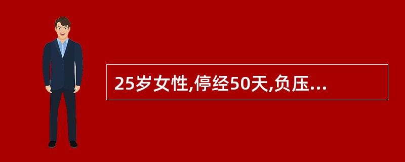 25岁女性,停经50天,负压电吸流产后半月,阴道出血时多时少,查宫口松,子宫饱满