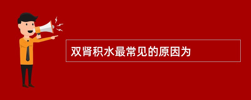 双肾积水最常见的原因为