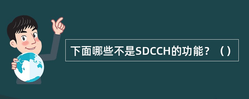 下面哪些不是SDCCH的功能？（）