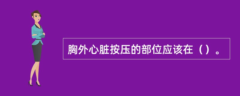 胸外心脏按压的部位应该在（）。