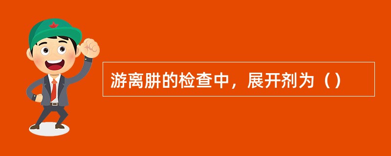游离肼的检查中，展开剂为（）