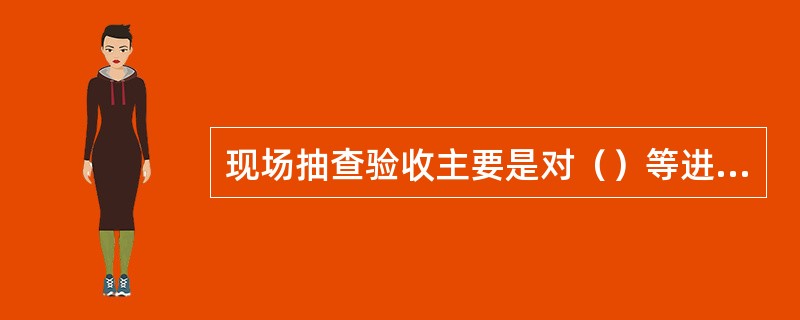 现场抽查验收主要是对（）等进行抽查验收，通常采用外观检查、测量测试等方法。