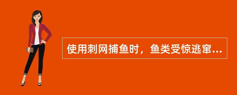 使用刺网捕鱼时，鱼类受惊逃窜时能（）网具