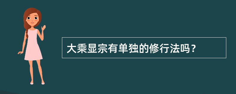 大乘显宗有单独的修行法吗？