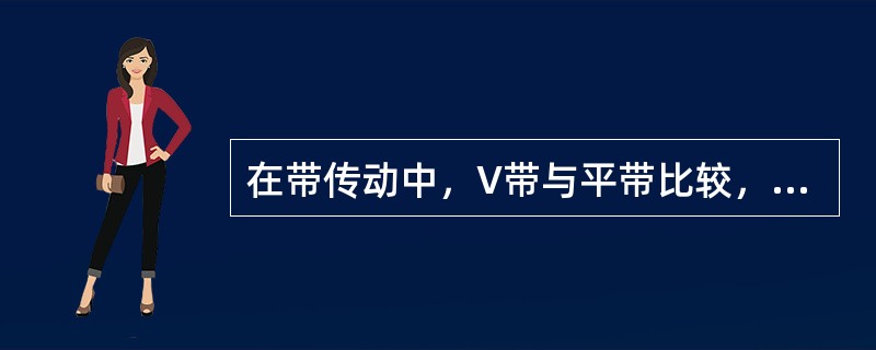 在带传动中，V带与平带比较，不属于V带传动的特点是（）