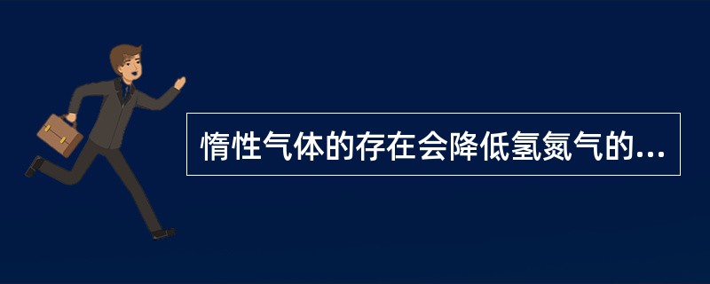 惰性气体的存在会降低氢氮气的分压，对化学平衡和反应速度都是不利的。