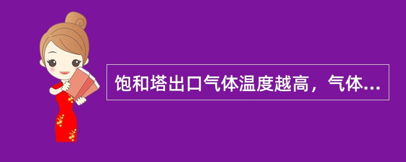 饱和塔出口气体温度越高，气体中所含水蒸汽越多，消耗的外供蒸汽量越少。