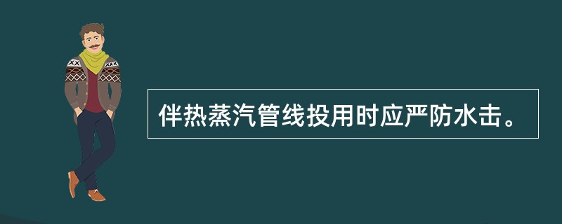 伴热蒸汽管线投用时应严防水击。