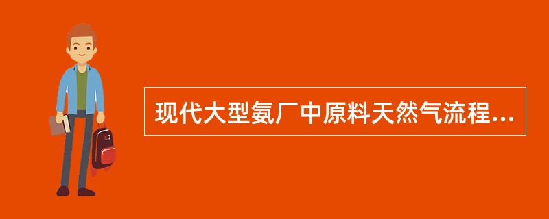 现代大型氨厂中原料天然气流程占总数的（）。