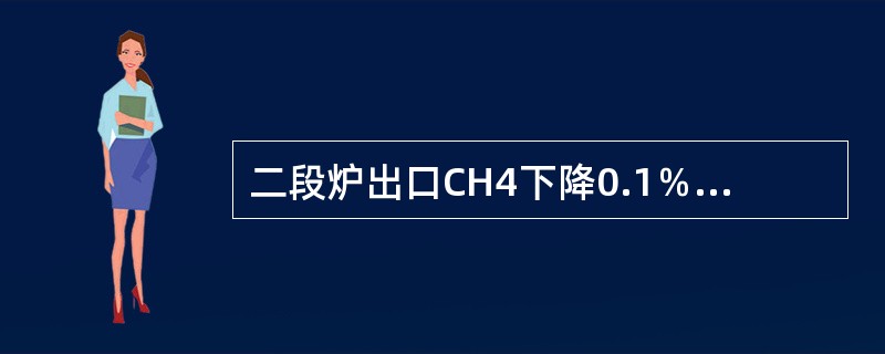 二段炉出口CH4下降0.1％应提高（）℃的反应温度。