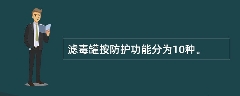 滤毒罐按防护功能分为10种。