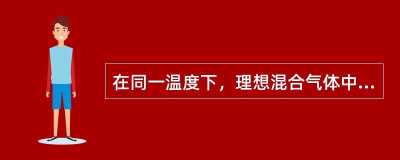 在同一温度下，理想混合气体中某一种气体单独占有与混合气体相同的体积时对器壁所产生