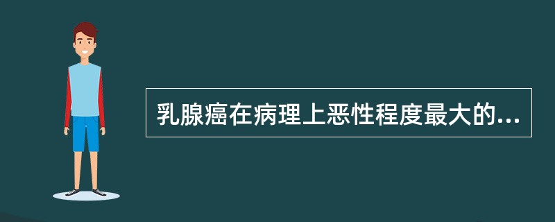 乳腺癌在病理上恶性程度最大的是（）