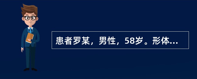 患者罗某，男性，58岁。形体肥胖，有"高血压"病史，梅雨时节来诊。家人代诉患者早