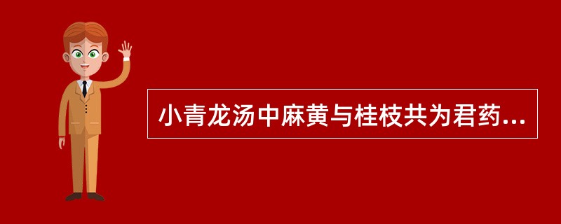 小青龙汤中麻黄与桂枝共为君药，其配伍属于（）